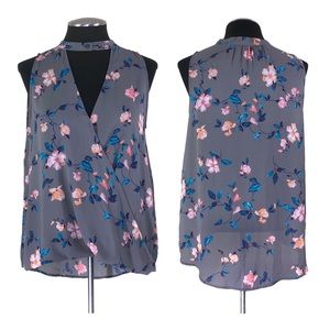 Lush - Floral Choker Sleeveless Surplice High Low Top - Nordstrom